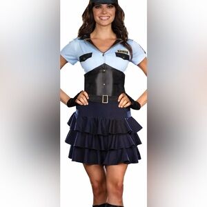Sexy Police Officer DreamGirl Halloween Costume Dress, M